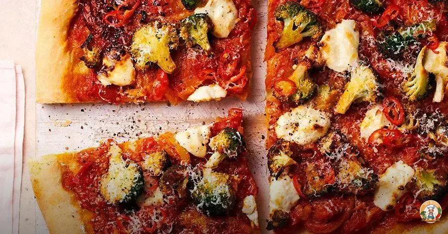 flatbread de brócolis assados