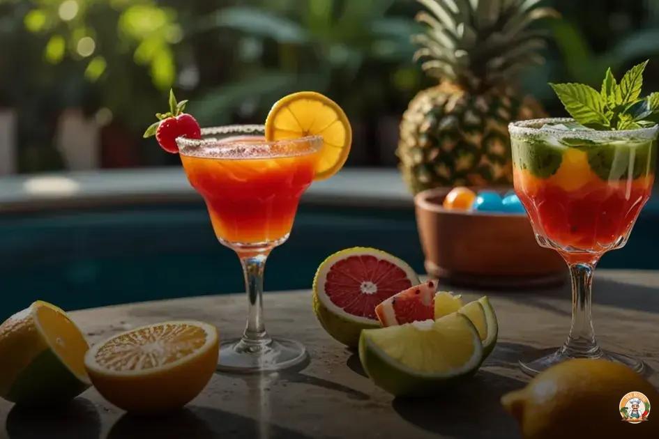 coquetéis de frutas refrescantes