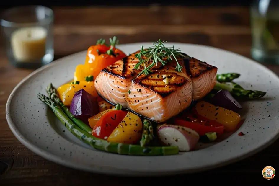 receita de salmão grelhado com legumes