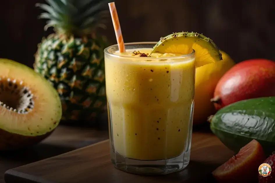 smoothie saudável de frutas tropicais